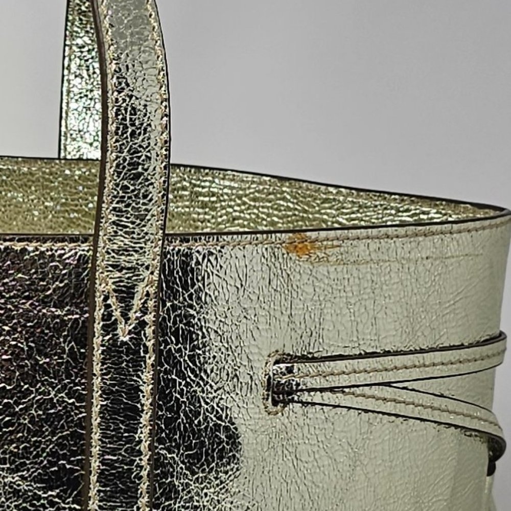 Jimmy Choo Barra Tote in Light Gold Distressed Metallic - Picture 8 of 12